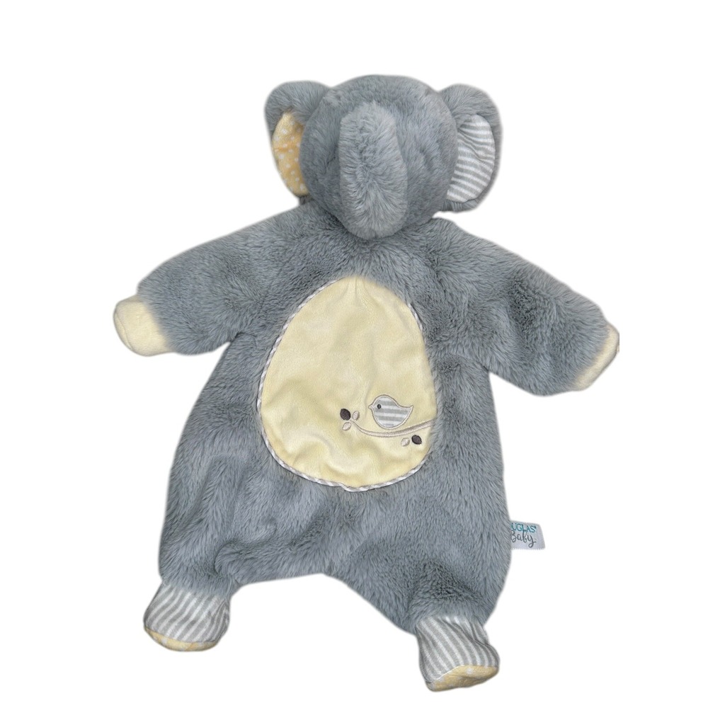 Douglas Baby Sshlumpie Gray Elephant Security Cuddle Blanket Plush Lovey 18"